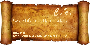 Czeglédi Henrietta névjegykártya